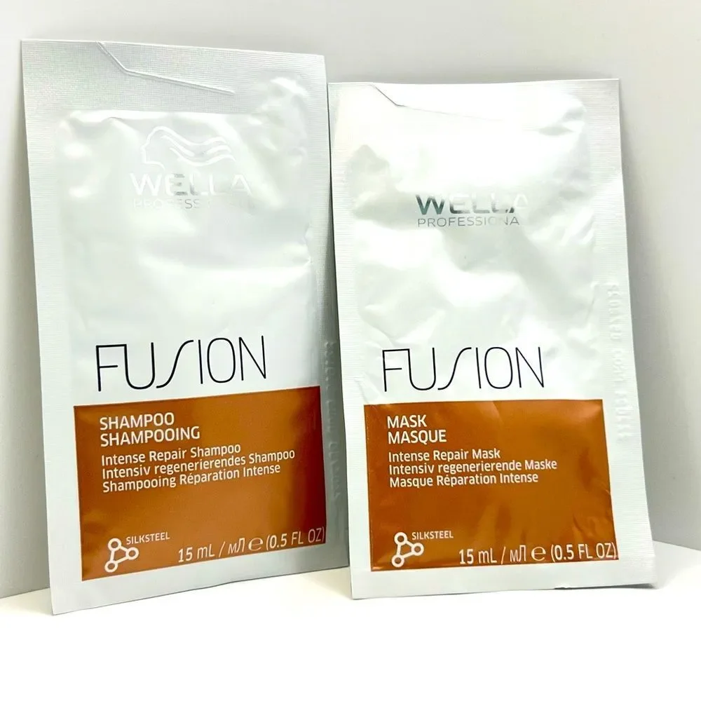 🌺FREE ~ Wella Fusion Intense Repair ~ Shampoo & Mask Sample Duo ~ NEW